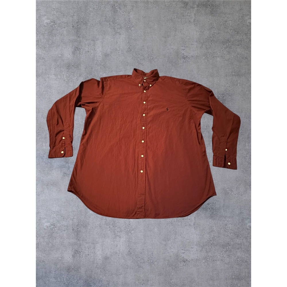 Ralph Lauren Button Down Mens 2XLT Burgundy EUC Classic Fit Tall Cotton